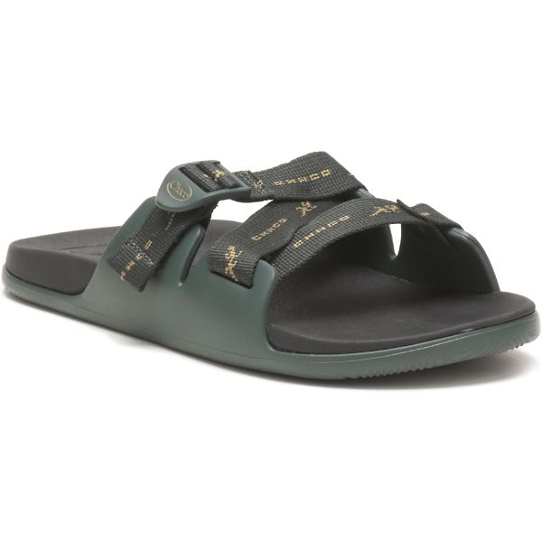 Chacos Chillos Men's Slides Grey / Green | AU-7324590